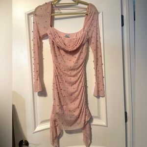 Pink Oh Polly beaded dress. Size 2